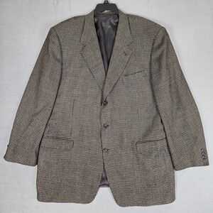 Canali Blazer Mens 50R XL Wool Silk Houndstooth Sport Jacket Suit Italy Made